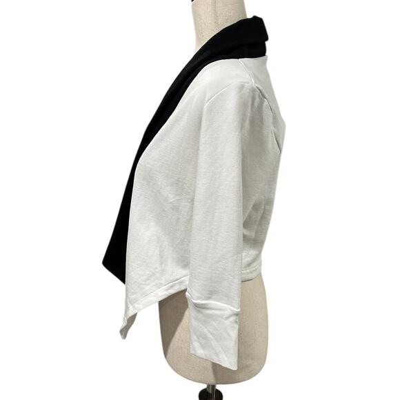 NEW NWT Chaser Black and White Open Front 3/4 Sleeve Jacket Size XS - Picture 3 of 5